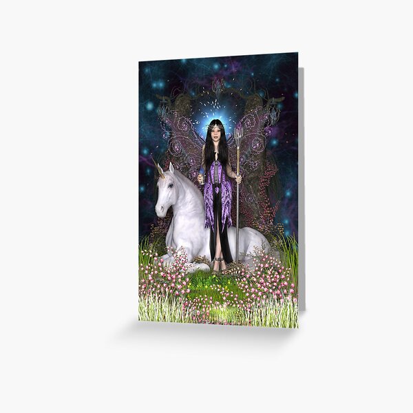 Item preview, Amethyst Fairy & Unicorn designed and sold by magicalartz.