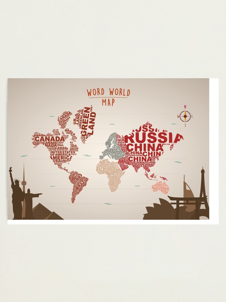 Lámina Fotográfica Mapa Del Mundo Antiguo Con Nombres De Países Mapa Mundial De 3201