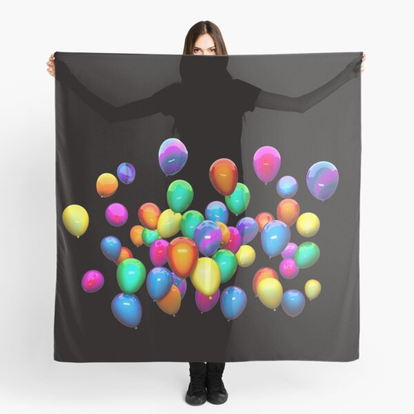 3D Colorful Balloons Scarf