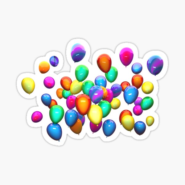 3D Colorful Balloons Sticker