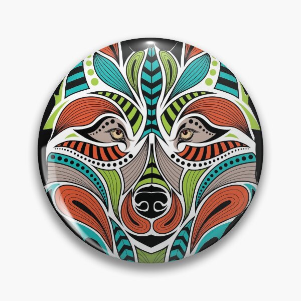 Item preview, Colorful Wolf Head Animal Totem designed and sold by Ruby Jackson.