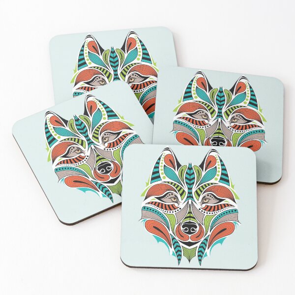 Item preview, Colorful Wolf Head Animal Totem designed and sold by Ruby Jackson.