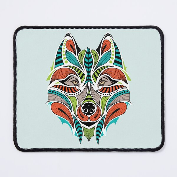 Item preview, Colorful Wolf Head Animal Totem designed and sold by Ruby Jackson.