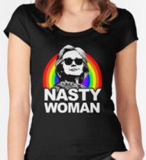 Hillary Clinton Nasty Woman Rainbow Women's Fitted Scoop T-Shirt