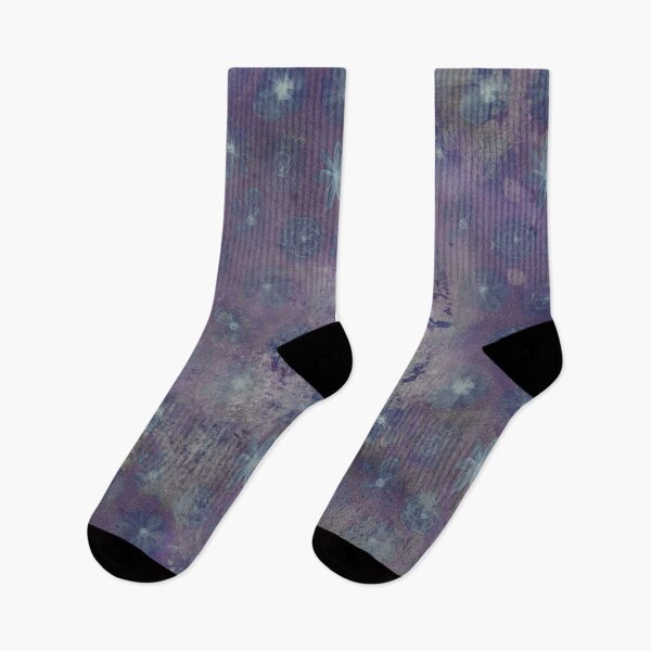 Item preview, Blue Flowers on Violet Background designed and sold by ColorsandShapes.