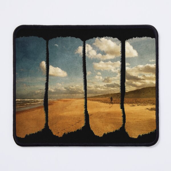 Item preview, Beach Serenity - Wanderer on a Beach at Sunrise designed and sold by Dyrk Wyst Redbubble Shop.