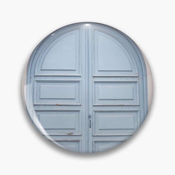 Item preview, Powder blue door on deep ochre wall.  designed and sold by mhailittlearts.