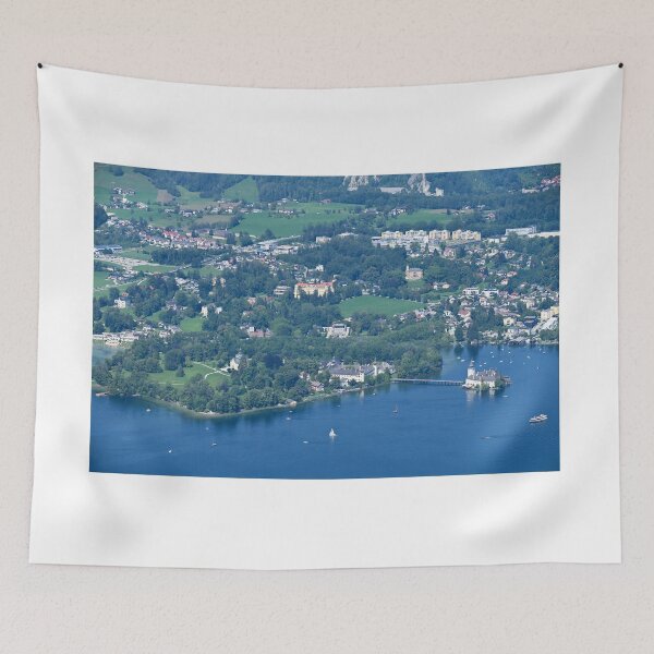 Item preview, Panoramic view of medieval water castle Schloss Ort Orth on lake Traunsee in Gmunden Upper Austria  designed and sold by goceris.