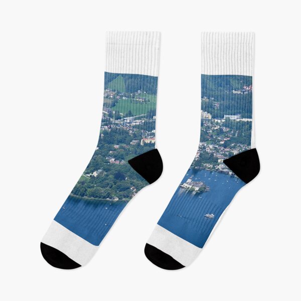 Item preview, Panoramic view of medieval water castle Schloss Ort Orth on lake Traunsee in Gmunden Upper Austria  designed and sold by goceris.