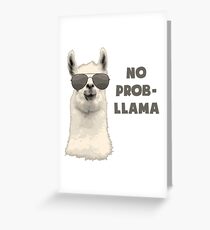 No Problem Llama Greeting Card