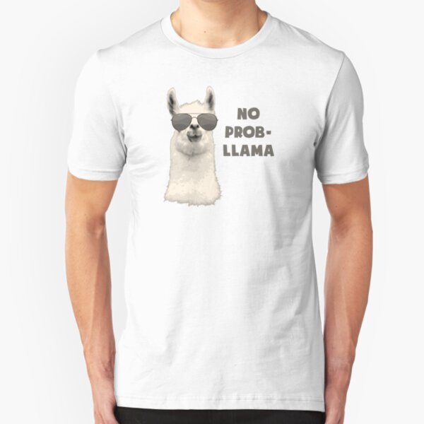 No Problem Llama Slim Fit T-Shirt