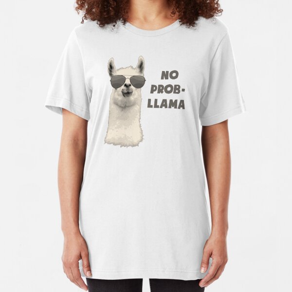No Problem Llama Slim Fit T-Shirt