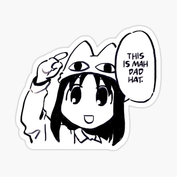 Vista previa del artículo con la obra «Dibujo osaka con uniforme de café diciendo esto es mah dad hat / azumanga daioh», diseñado y vendido por RansRoom.