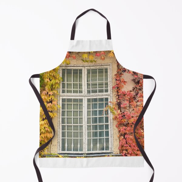 Item preview, wall with rustic wooden window and creeper in Vienna autumn season designed and sold by goceris.