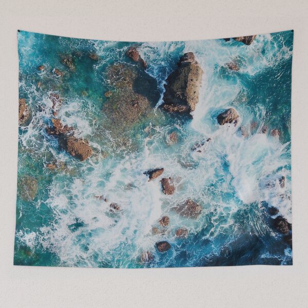 Item preview, Blue ocean with foamy waves designed and sold by SceneryGallery.