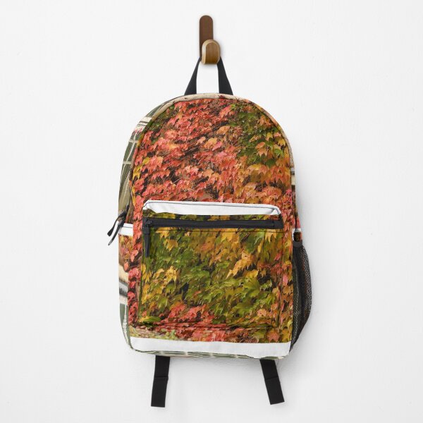 Item preview, wall with rustic wooden windows and creeper in Vienna autumn season designed and sold by goceris.