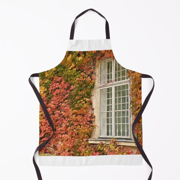 Item preview, wall with rustic wooden windows and creeper in Vienna autumn season designed and sold by goceris.