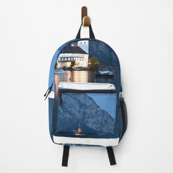 Item preview, medieval water castle Schloss Ort Orth on lake Traunsee by night in Gmunden Upper Austria  designed and sold by goceris.