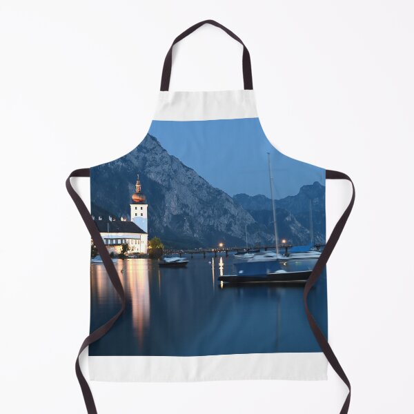 Item preview, medieval water castle Schloss Ort Orth on lake Traunsee by night in Gmunden Upper Austria  designed and sold by goceris.