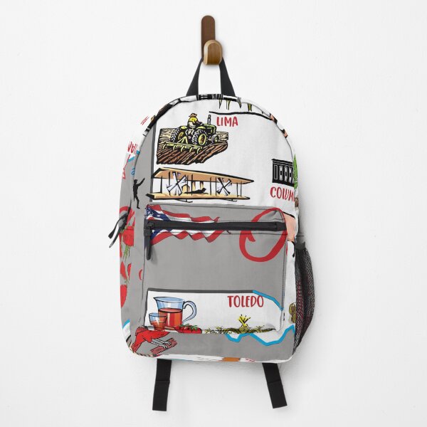 Item preview, Ohio tourist map with landmarks and famous symbols, USA, United States designed and sold by mashmosh.