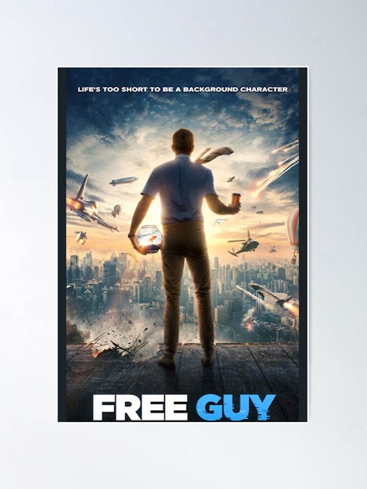 Free Guy Ryan Reynolds Large Movie Poster Art Print Gift Multiple Sizes
