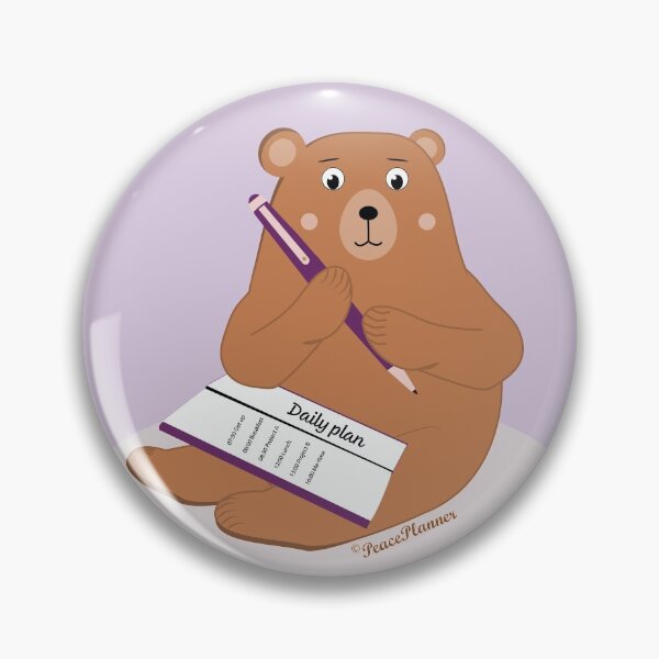 Item preview, Writing cute brown bear daily plan designed and sold by PeacePlanner.