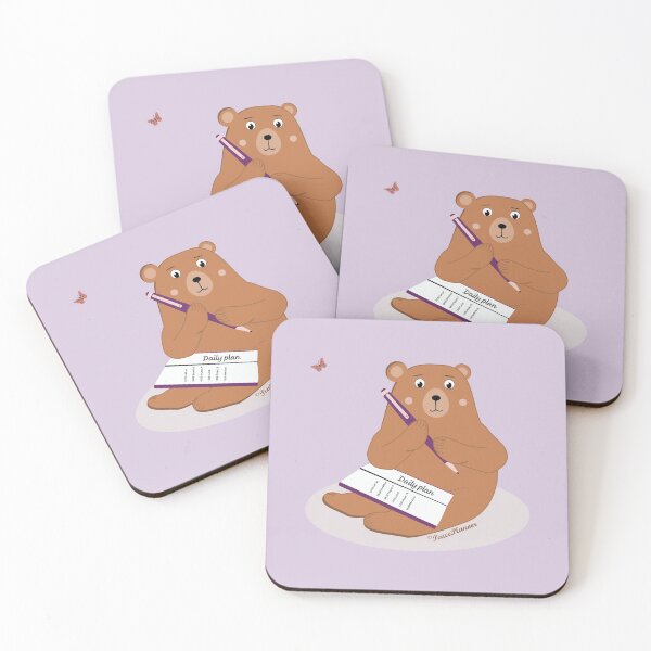 Item preview, Writing cute brown bear daily plan designed and sold by PeacePlanner.