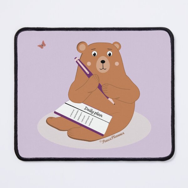 Item preview, Writing cute brown bear daily plan designed and sold by PeacePlanner.