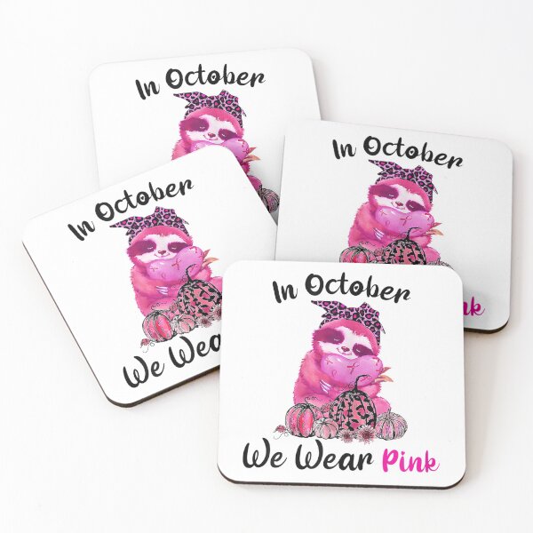 Item preview, In October We Wear Pink Sloth Breast Cancer Halloween Tee  designed and sold by DieterShop.