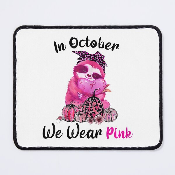 Item preview, In October We Wear Pink Sloth Breast Cancer Halloween Tee designed and sold by DieterShop.