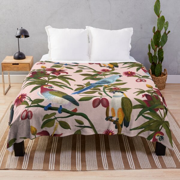 Item preview, Pink Floral Parrot Pattern designed and sold by Happy People Prints.