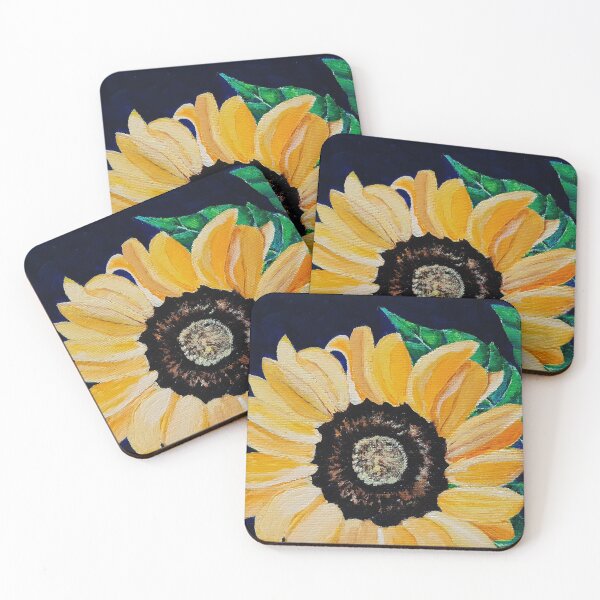 Item preview, Yellow sunflower on a dark blue background designed and sold by Liam898.