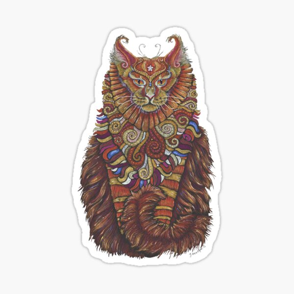 Maine Coon Cat Totem Sticker