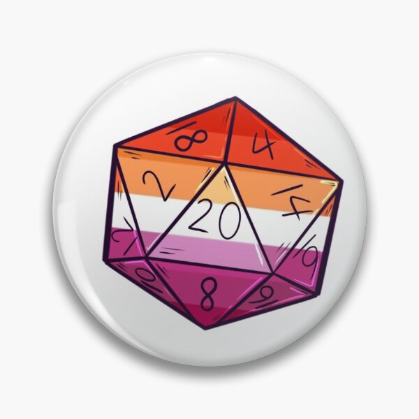Artikelvorschau, Pride WLW D20 Tabletop RPG Würfelaufkleber entworfen und verkauft von Drawingsnake.