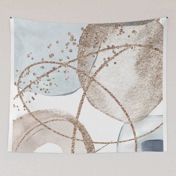 Item preview, Blue and Gold Abstract Art designed and sold by Michelle Moss.