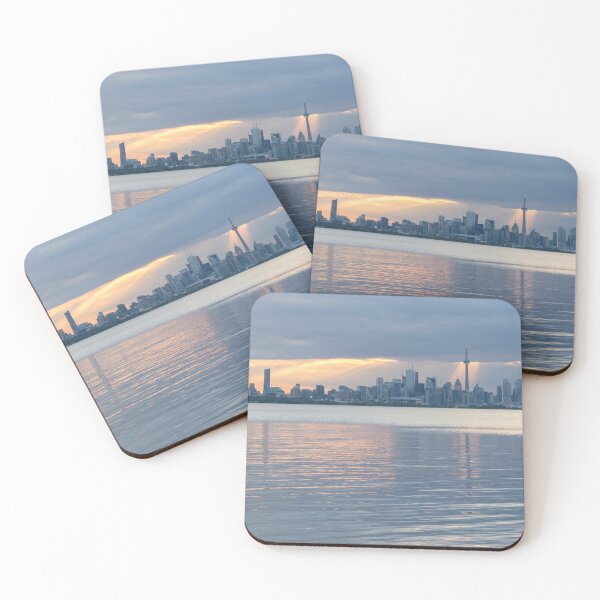 Item preview, Well Placed Sunbeam - Toronto Skyline Highlighted Through Cloud Openings designed and sold by Georgia Mizuleva.