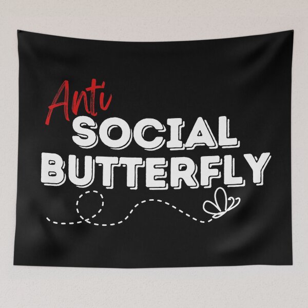 Item preview, Anti Social Butterfly Funny Slogan Design designed and sold by Viral-Style.