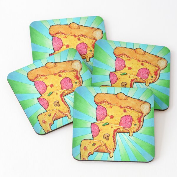 Item preview, Pizza, cartoon, colorful, colorfull designed and sold by A-T-McArt.