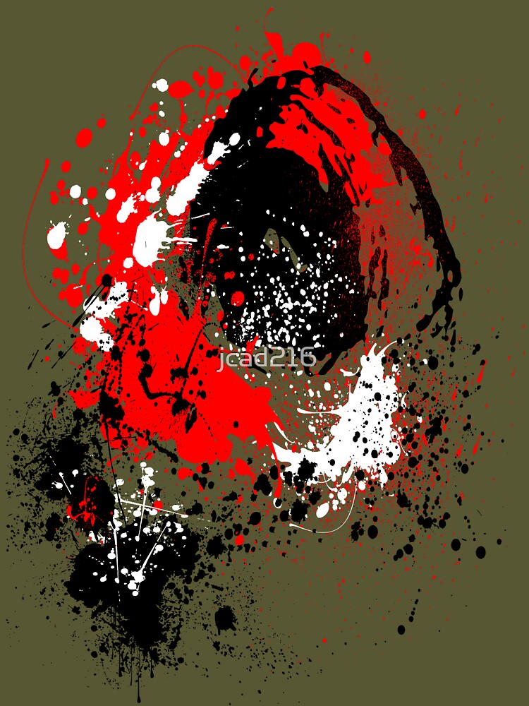 Red, White, and Black paint splatter Postcard for Sale by jcad216