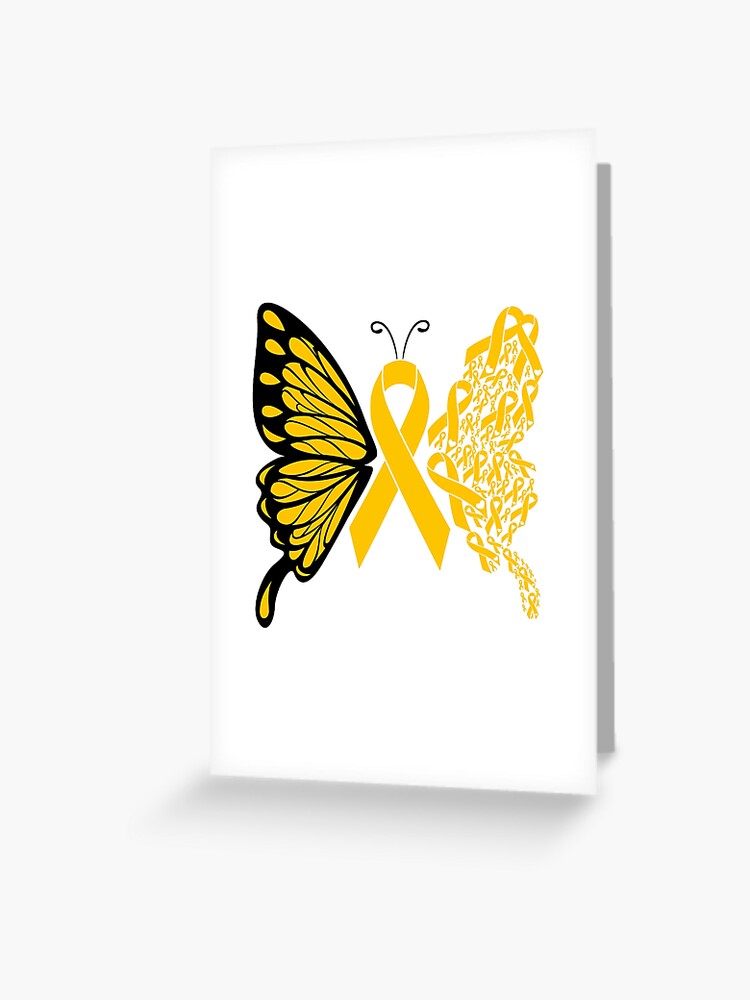 Gold Childhood Cancer Awareness Butterfly, Cancer Ribbon Butterfly Poster  for Sale by manzee