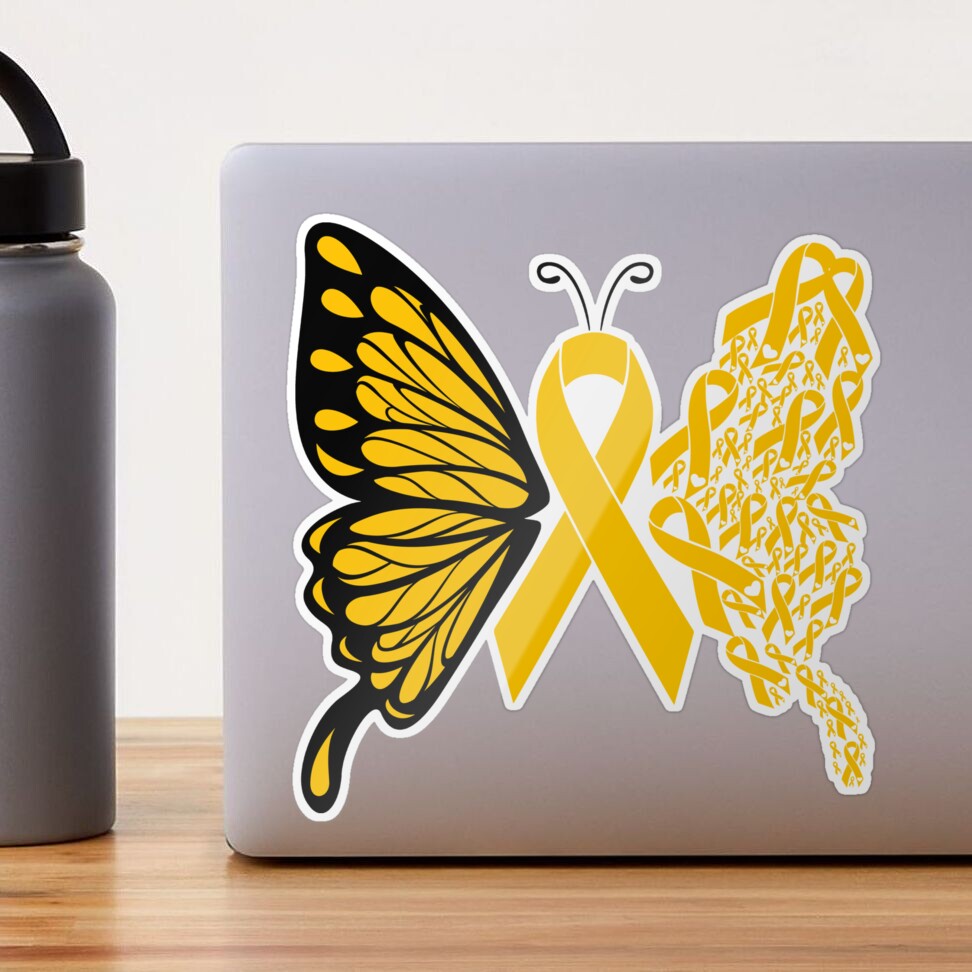 Gold Awareness Ribbon Butterfly Pins (Per Dozen)