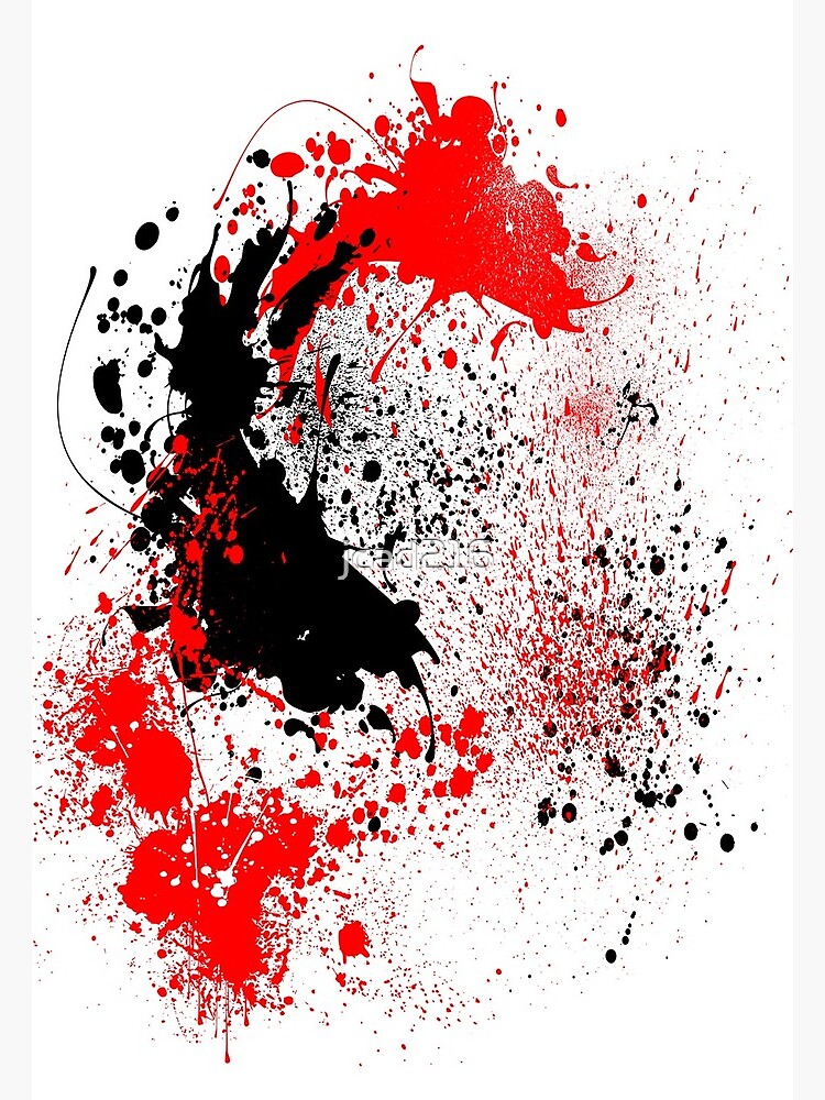 Red, White, and Black paint splatter Postcard for Sale by jcad216