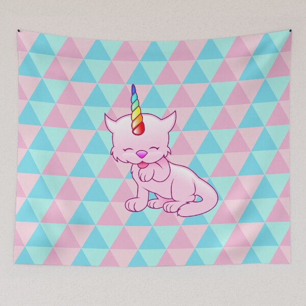 Item preview, Unicorn Cat Geometric Background designed and sold by DAFIN.