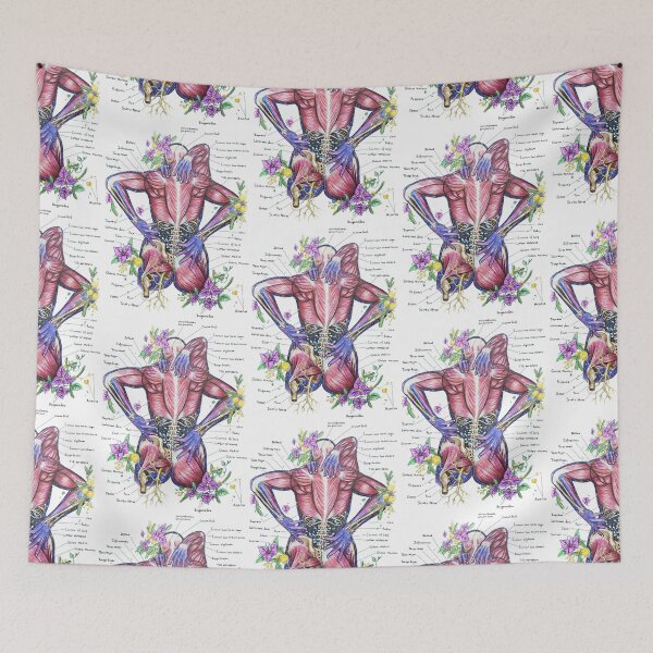 Item preview, Chronic Pain Labelled | Back Anatomy | Cosmic Floral Anatomy designed and sold by Karli Mogen.