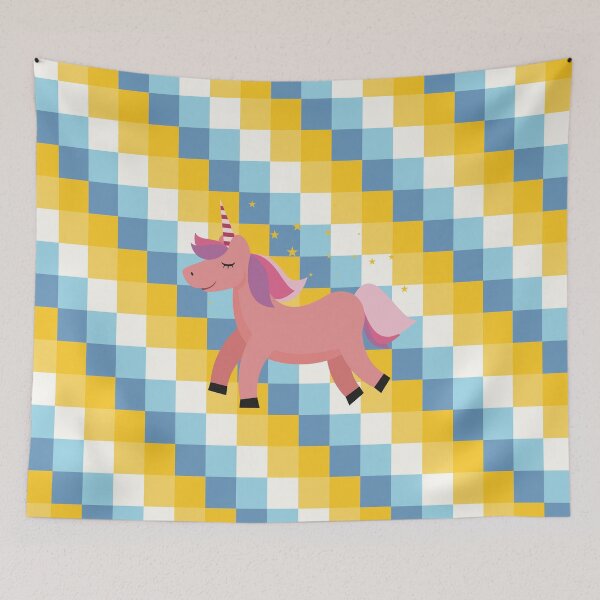 Item preview, Geometric Unicorn Yellow Background designed and sold by DAFIN.