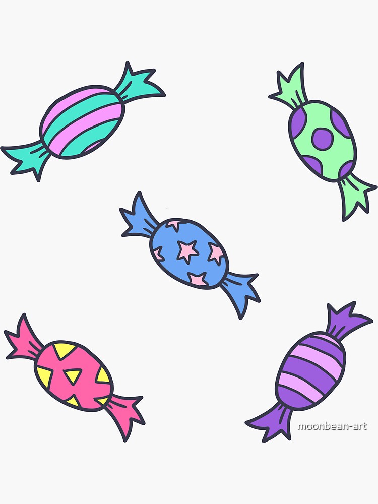 "cute pastel candy sticker pack" Sticker for Sale by moonbeanart