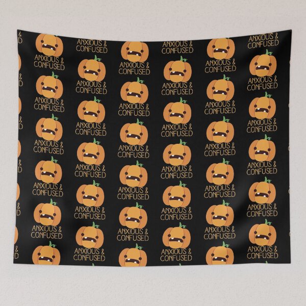 Item preview, ANXIOUS AND CONFUSED orange pumpkin designed and sold by jazzydevil.