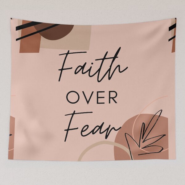 Item preview, Faith Over Fear Typography Aesthetic Quotes designed and sold by Trisha Banlasan.