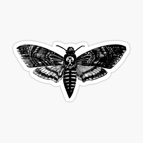 Deathhead Moth STICKER - Insect - Waterproof Art Sticker - Linocut  printmaking — Hannah Guthrie Designs