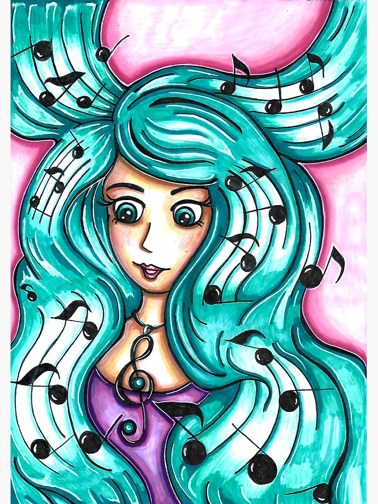 "Musical Hair" Sticker by katyvaughan Redbubble